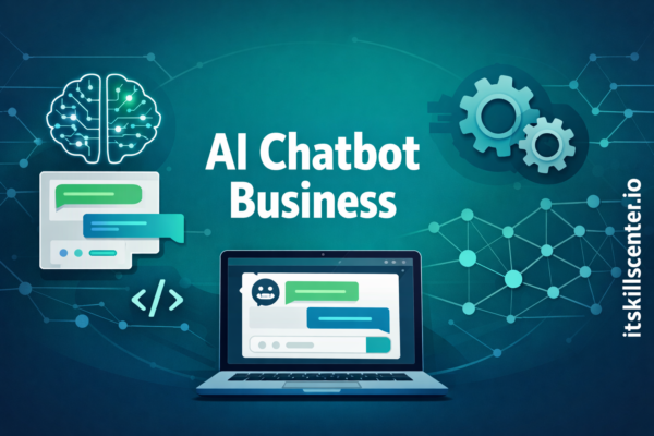 صورة توضيحية لبناء روبوت محادثة ذكي للأعمال باستخدام الذكاء الاصطناعي مع واجهة دردشة وشبكات عصبية