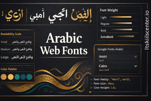 اختيار وتنسيق الخطوط العربية في تصميم المواقع: Google Fonts العربية ومقياس القراءة وكود CSS