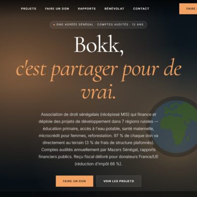 Bokk – Thème WordPress ONG & Association Gratuit avec Donation