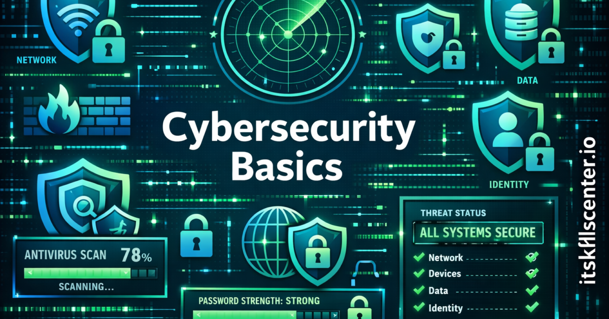 أساسيات الأمن السيبراني: حماية متعددة الطبقات للشبكة والأجهزة والبيانات والهوية من الهجمات الإلكترونية