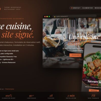 Gusto – Thème WordPress Restaurant Gratuit avec Elementor
