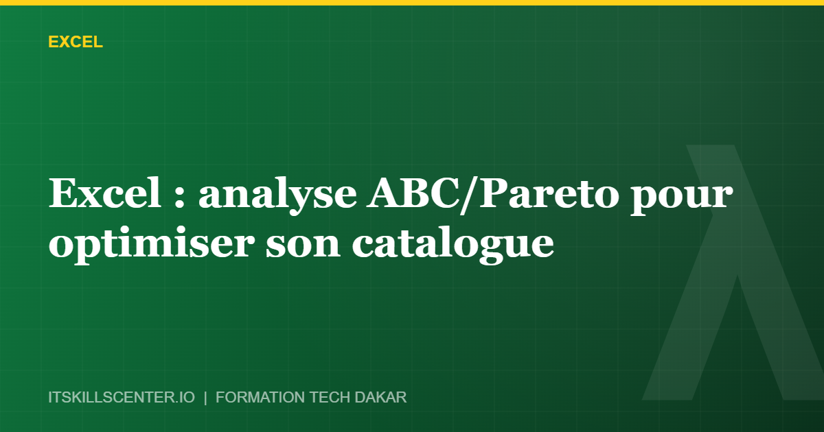 Miniature - Excel : analyse ABC/Pareto pour optimiser son catalogue