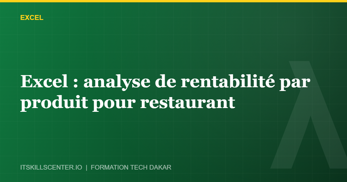 Miniature - Excel : analyse de rentabilité par produit pour restaurant