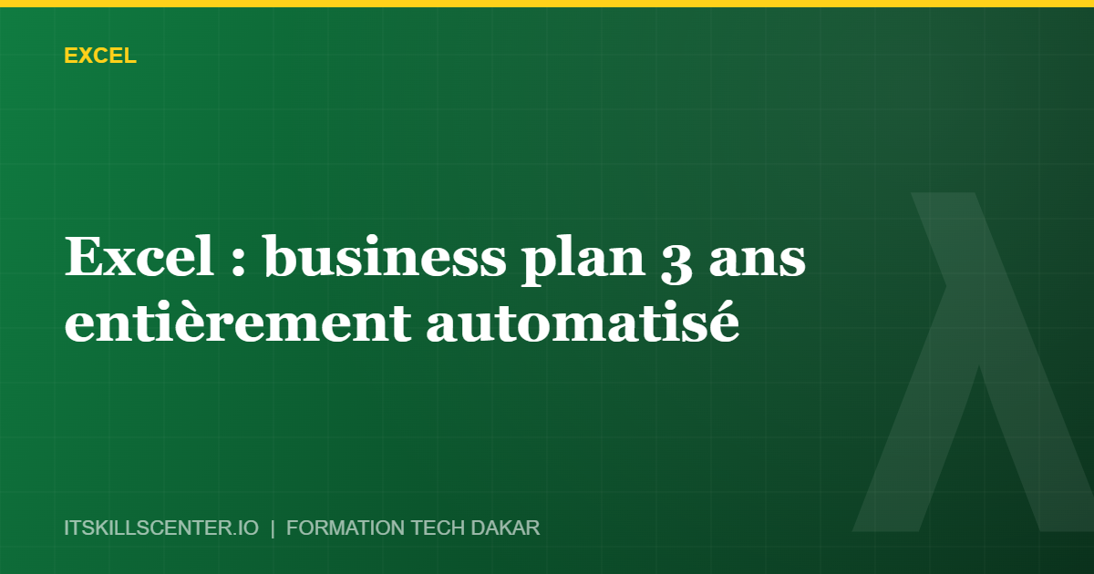 Miniature - Excel : business plan 3 ans entièrement automatisé