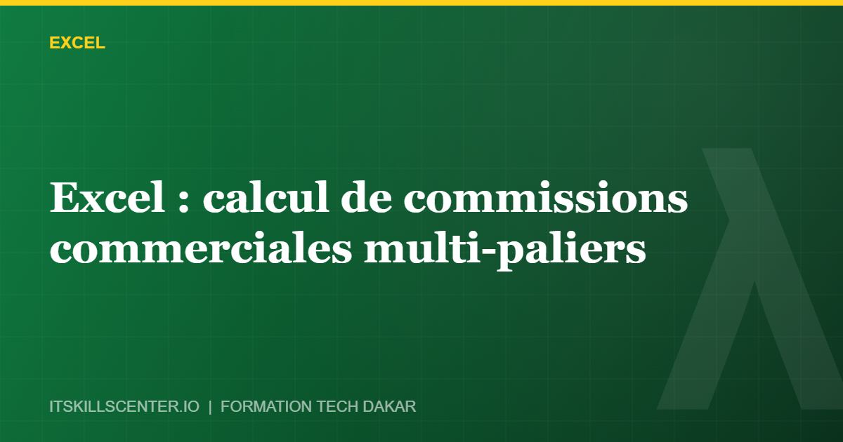 Miniature - Excel : calcul de commissions commerciales multi-paliers