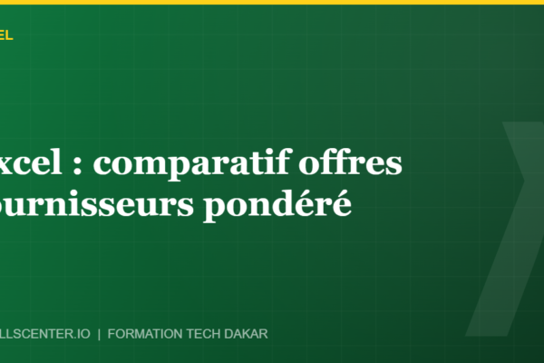 Miniature - Excel : comparatif offres fournisseurs pondéré