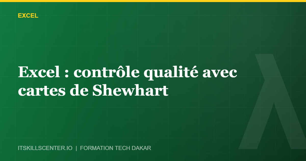 Miniature - Excel : contrôle qualité avec cartes de Shewhart