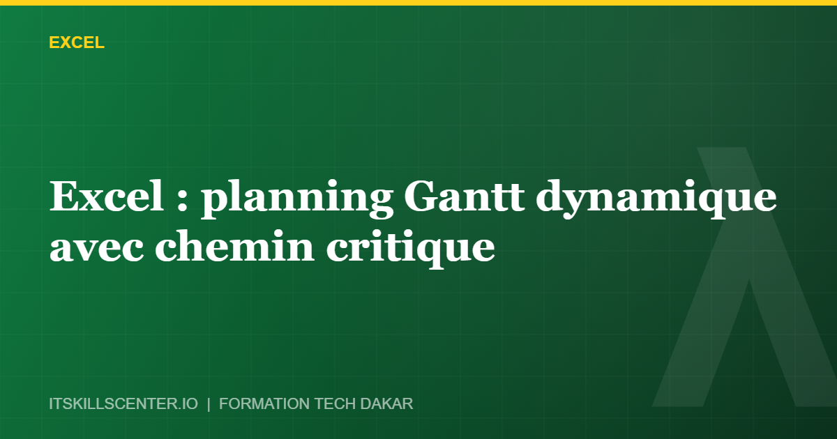 Miniature - Excel : planning Gantt dynamique avec chemin critique