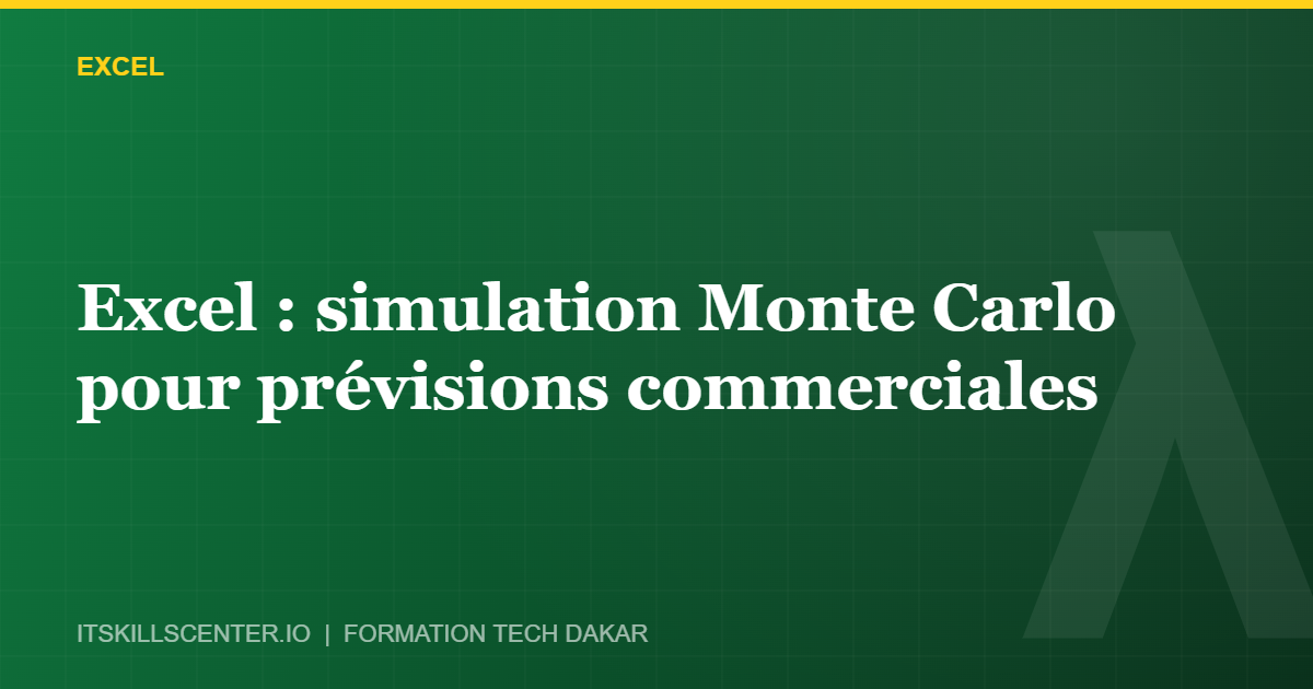 Miniature - Excel : simulation Monte Carlo pour prévisions commerciales
