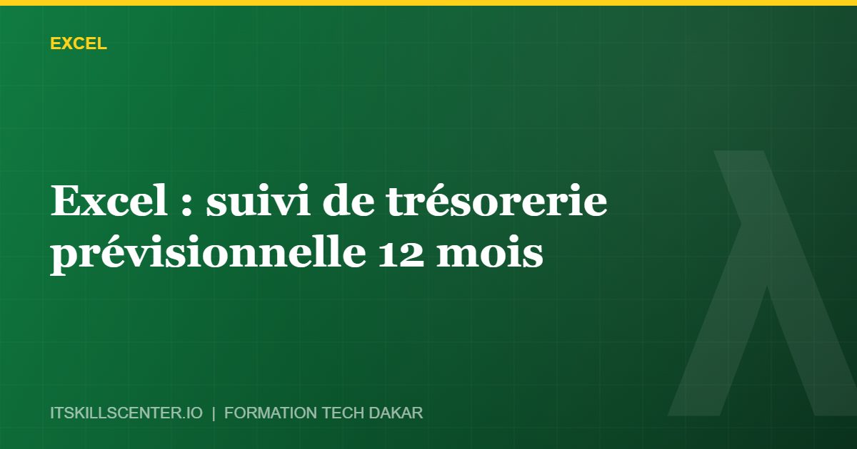 Miniature - Excel : suivi de trésorerie prévisionnelle 12 mois