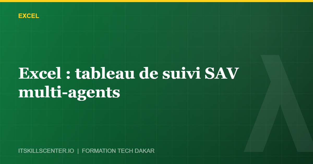 Miniature - Excel : tableau de suivi SAV multi-agents