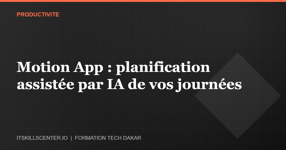 Miniature - Motion App : planification assistée par IA de vos journées