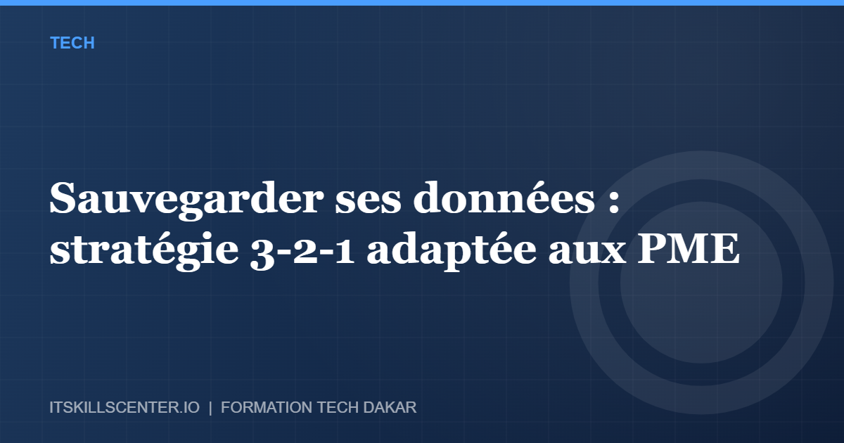 Miniature - Sauvegarder ses données : stratégie 3-2-1 adaptée aux PME