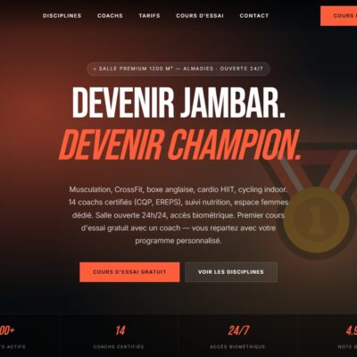 Jambar – Thème WordPress Salle de Sport Gratuit avec Réservation