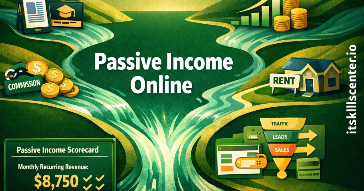 بناء دخل سلبي عبر الإنترنت: منتجات رقمية وتسويق بالعمولة وقمع مبيعات آلي وإيرادات متكررة