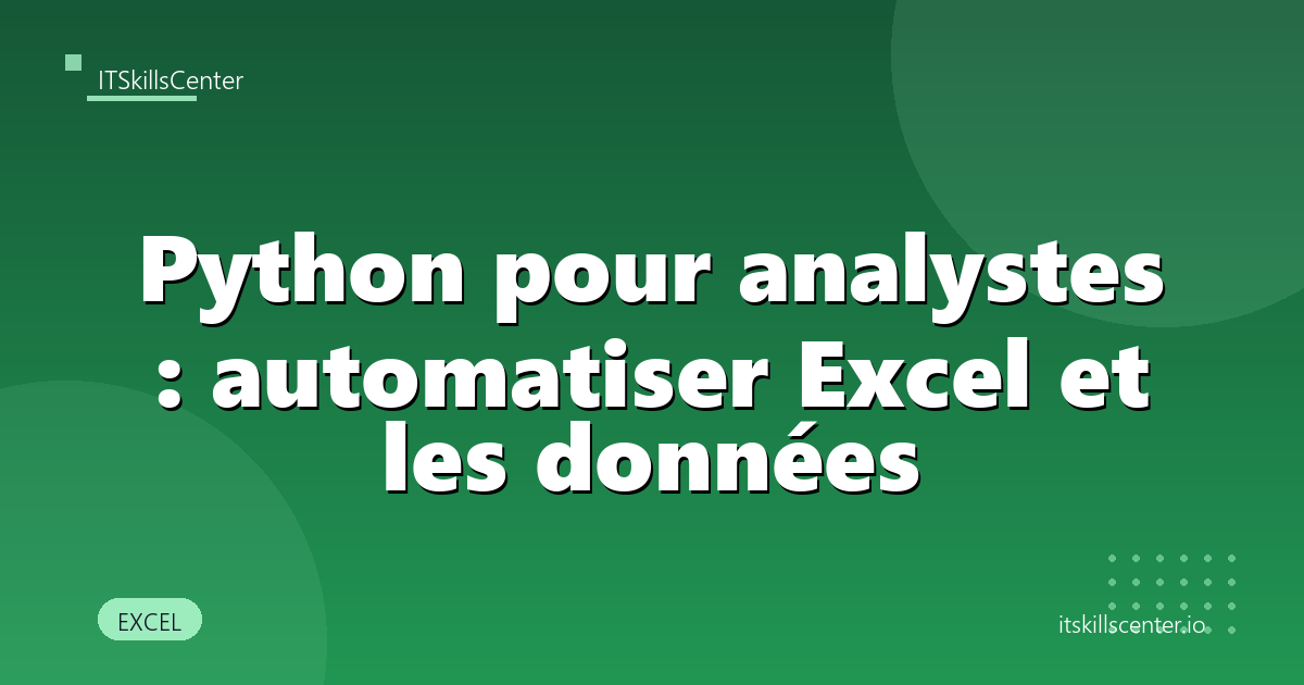 Python pour analystes : automatiser Excel et les données