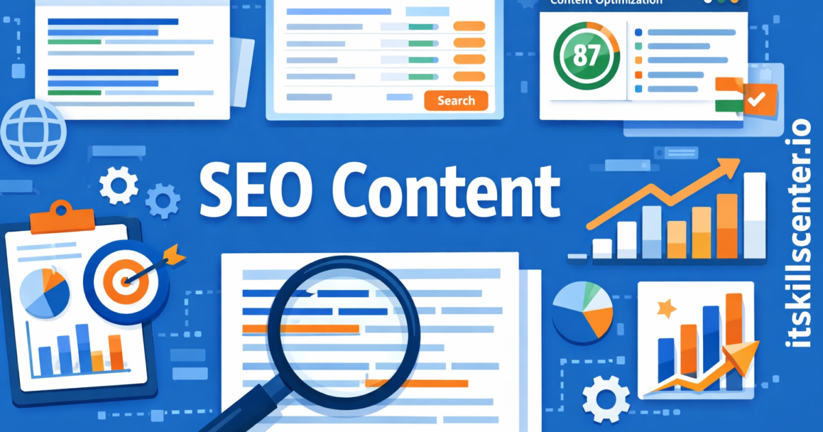 صورة توضيحية لكتابة محتوى SEO فعال مع أدوات البحث عن الكلمات المفتاحية وتحسين المحتوى
