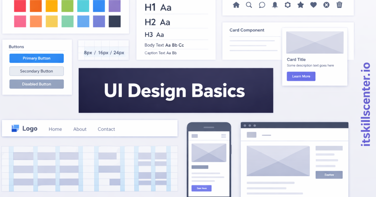 أساسيات تصميم واجهات المستخدم UI: لوحة الألوان والمكونات والطباعة ونماذج التصميم المتجاوب