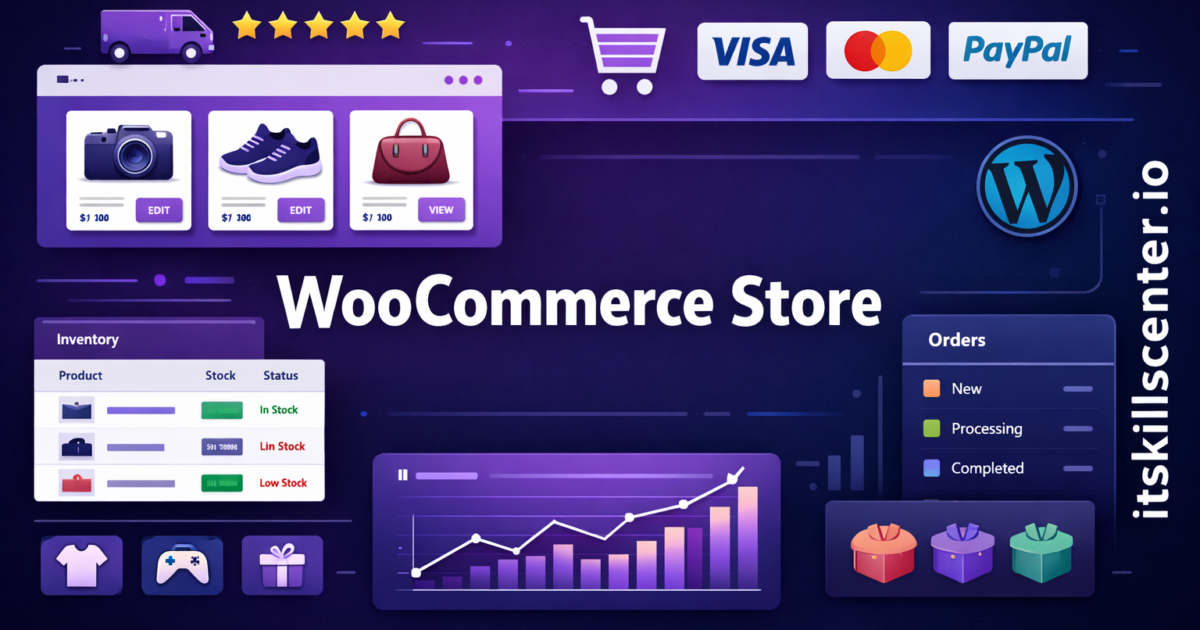 بناء متجر إلكتروني متكامل باستخدام ووردبريس وووكومرس مع إدارة المنتجات والطلبات وبوابات الدفع