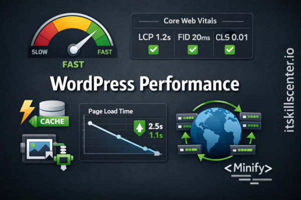 تحسين أداء مواقع ووردبريس: سرعة التحميل ومؤشرات Core Web Vitals والتخزين المؤقت وضغط الصور