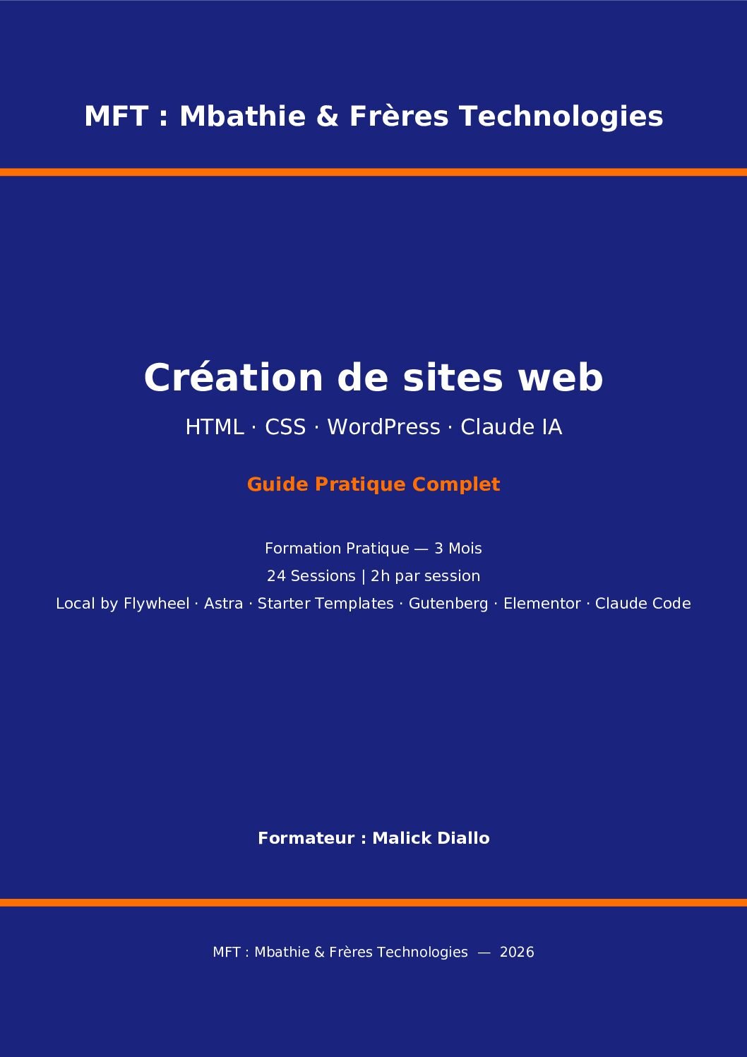 Guide de création de sites web : HTML, CSS, WordPress, WooCommerce et Claude IA